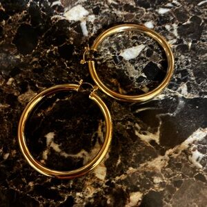 Elegant Gold Plated Hoop Earrings